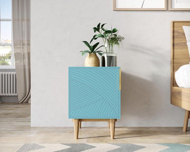 Тумбочка с дверкой Line LN08/GR1/blue - Вид 4