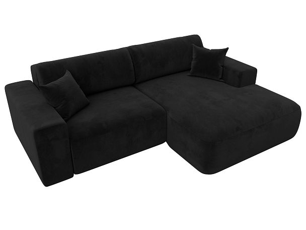 Диван угловой Лига-036 Классик правый угол Велюр черный - Вид 5