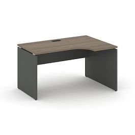 Стайл Проджект Стол рабочий эргоном. SN-D.SPA-022(R) Вяз Благородный/Антрацит NEW/Черная Заглушка 15 - Фото предпросмотра