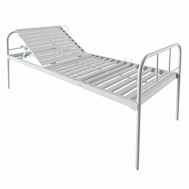 Кровать медицинская HILFE "КМ-01" 840х2084х906 мм, с углом наклона, ложе реечное, цвет белый, S26599100103 - Вид 1