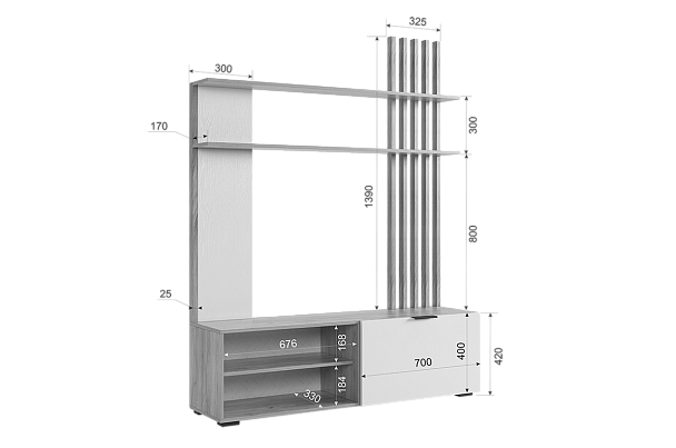 Бери Гостиная (Стенка) GNS-01.2563 - Вид 3
