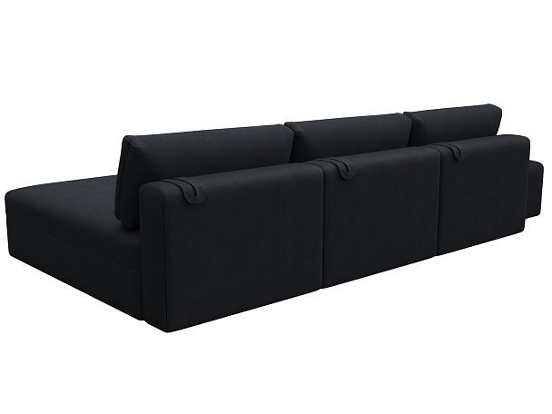 Диван угловой модульный с пуфом Лига-060 НПБ Лонг угол универсальный Искусственная замша серый - Вид 5