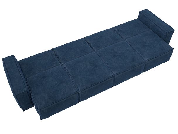 Диван прямой Лига-081 НПБ МегаЛонг Велюр синий - Вид 11