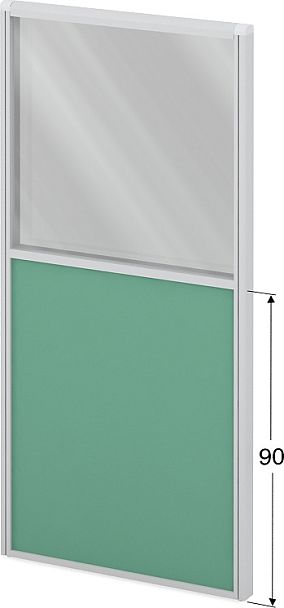 Модуль комбинированный "Мобильные офисные перегородки «Логика»"  ПК-ЛГ-МДК167х80/90С/Д-В1-306 серый - Вид 1