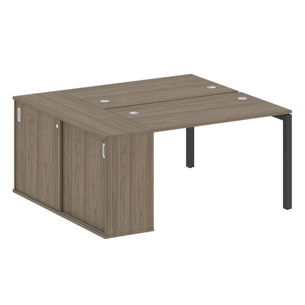 Metal System Quattro Р. ст. с шкафом-купе на П-образном м/к 50БП.РС-СШК-1.2 Т Вяз/Антрацит металл 1610*1475*750 - Вид 1