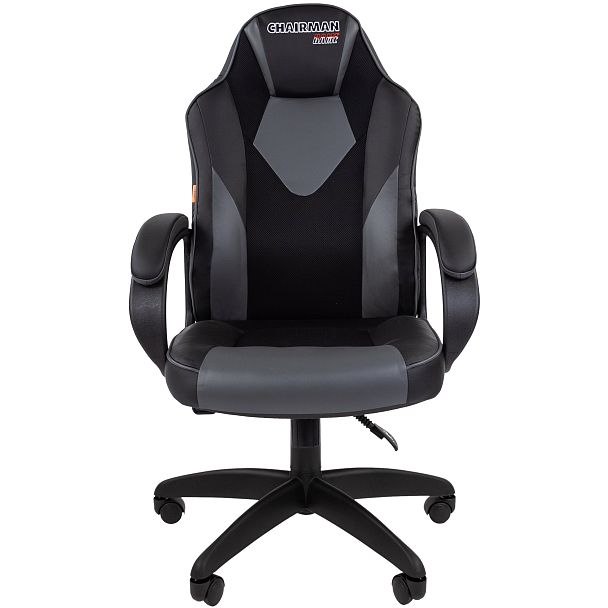 Кресло CHAIRMAN GAME 17, экокожа, черный/серый - Вид 2