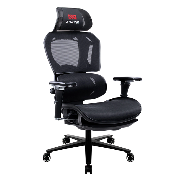 Кресло ATRONE (АТРОН) "Optimus ER-707", адаптивный механизм со слайдером, сетка, черный/серый, 532967 - Вид 3