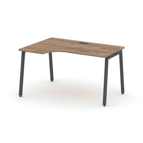 Стайл Проджект Стол рабочий эргоном. SN-4A.SPA-002(L) Дуб Табак/Металл Антрацит 1580*600/980*750 - Вид 1