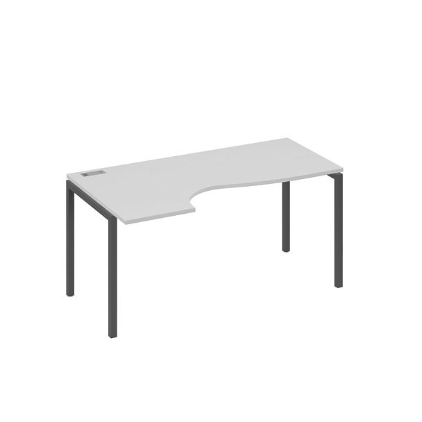 Стол эргономичный левый "Классика" на металлокаркасе DUE A4 А4 Б2 045 БП серый / металлокаркас антрацит - Вид 1