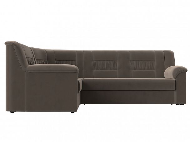 Угловой диван Карелия левый угол (полностью велюр коричневый) - Вид 2