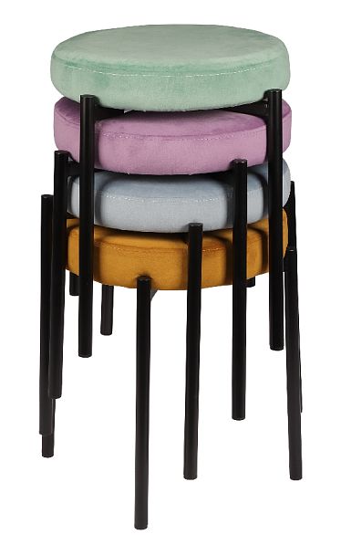 Комплект табуретов Кен, Confetti smoke/черный, 4 шт. - Вид 4