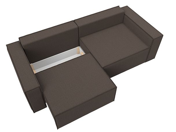 Диван прямой Куба Рогожка коричневый - Вид 7