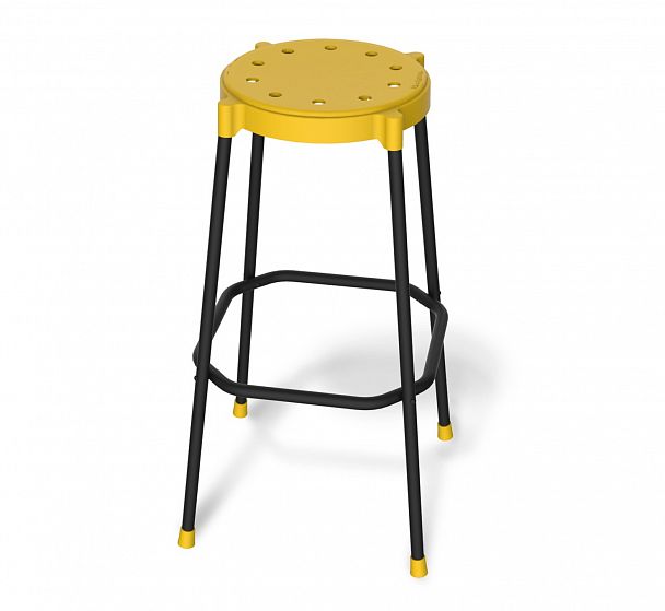 Стул барный Sheffilton SHT-S48 пластиковый желтый/черный муар - Вид 3