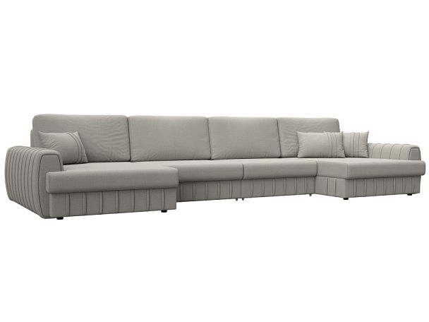 Диван П-образный Лига-057 НПБ Лонг Рогожка бежевый - Вид 1