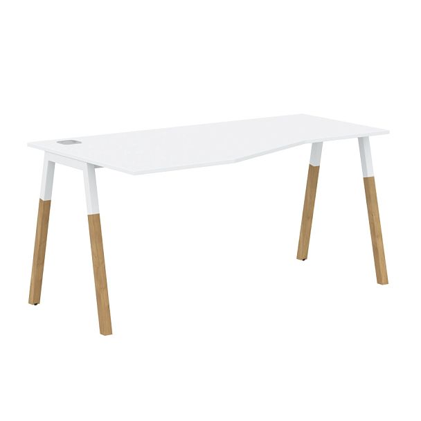 Стол FCT 1567(L) Белый Премиум/Белый-Бук 1580х900(670)х733 FORTA - Вид 1