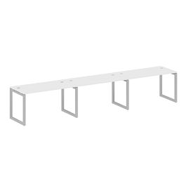 Metal System Quattro Р. ст. на 3 раб. места на О-образном м/к 50БО.СМ-3.3 Белый/Серый металл 4200*720*750 - Фото предпросмотра