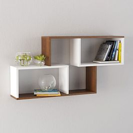 Полка навесная ПН-3 (1050*600*180) орех донской/белый - Фото предпросмотра