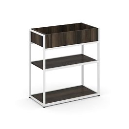 Rift Стеллаж Металл Антрацитический низкий приставной RF.STM-011 Дуб Мали/Металл Белый 596*350*750 - Фото предпросмотра