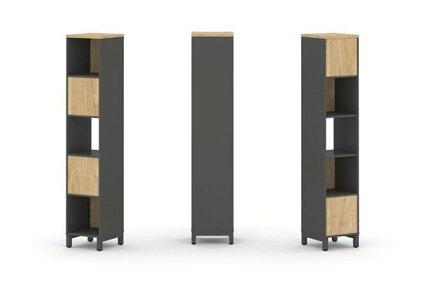 Стайл Проджект Набор стеллажа 2-х сторон., 5 яр. SN.NSD-511 Антрацит/Тиквуд Светлый/Металл Антрацит - Вид 1