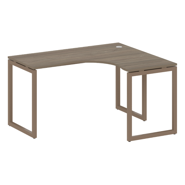 Metal System Quattro Стол криволинейный правый на О-образном м/к 40БО.СА-3 (R) Вяз/Мокко металл 1400*1200*750 - Вид 1