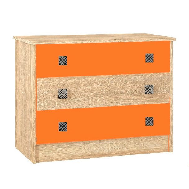 Комод Колибри (800х820х435) снято с производства дуб сонома/акрил оранж - Вид 1