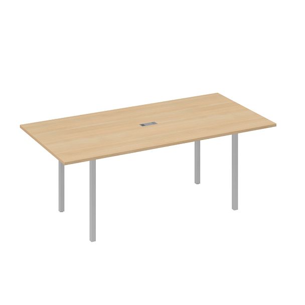 Стол 200 переговорный с металлокаркасом DUE A4 А4 Б2 123 БП натуральный дуб / металлокаркас серый - Вид 1