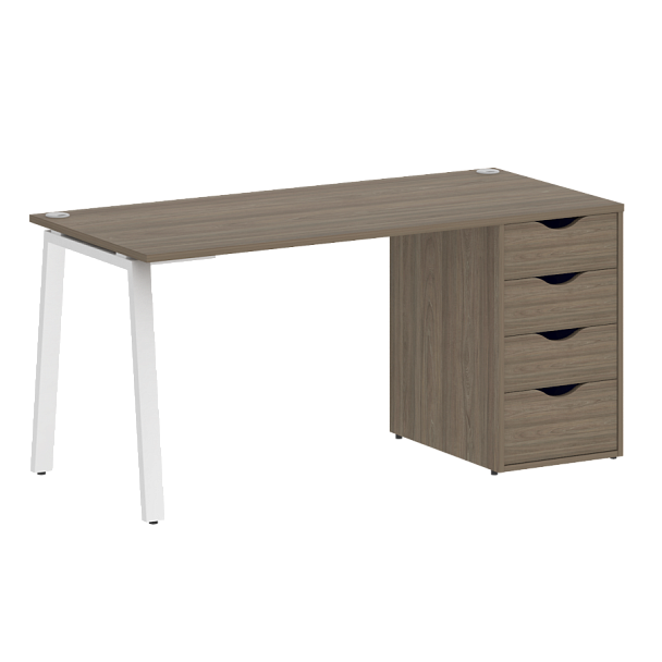 Home Office Стол письменный VR.SP-3-158.4.A Вяз/Белый металл 1580*720*750 - Вид 1