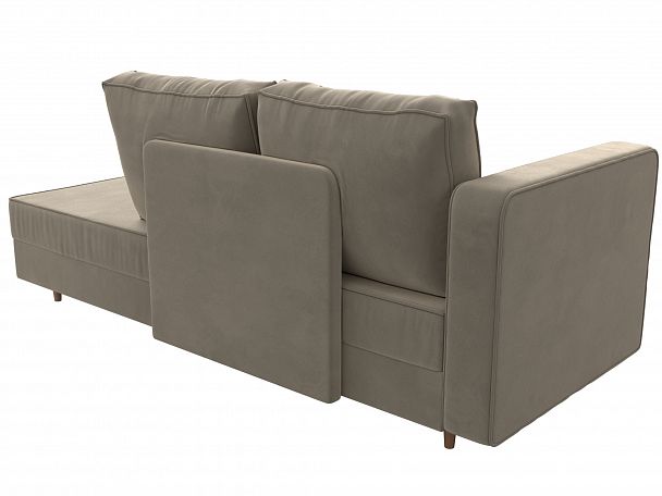 Кушетка Прайм левый (полностью микровельвет бежевый) - Вид 7