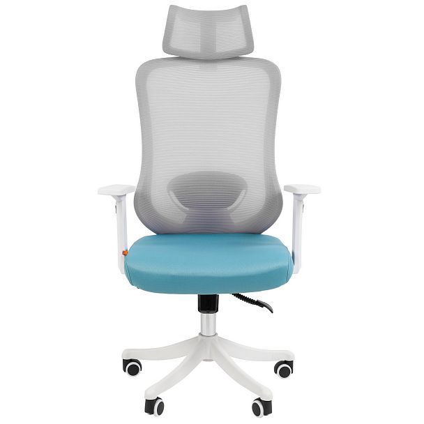 Офисное кресло CHAIRMAN CH563, ткань/сетка, белый/бирюзовый - Вид 3
