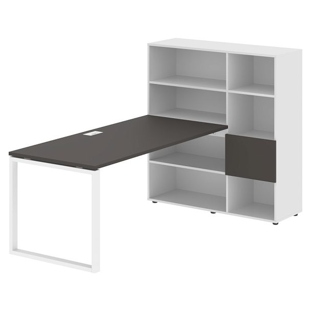 Стол-стеллаж EQRST 1217 Мокко/Белый/Белый 2190х1250х1355 EDIS - Вид 1