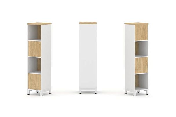 Стайл Проджект Набор стеллажа 2-х сторон., 4 яр. SN.NSD-411 Белый/Тиквуд Светлый/Металл Белый 387*40 - Вид 1