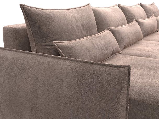 Диван П-образный Лига-051 НПБ Лонг Велюр бежевый - Вид 4