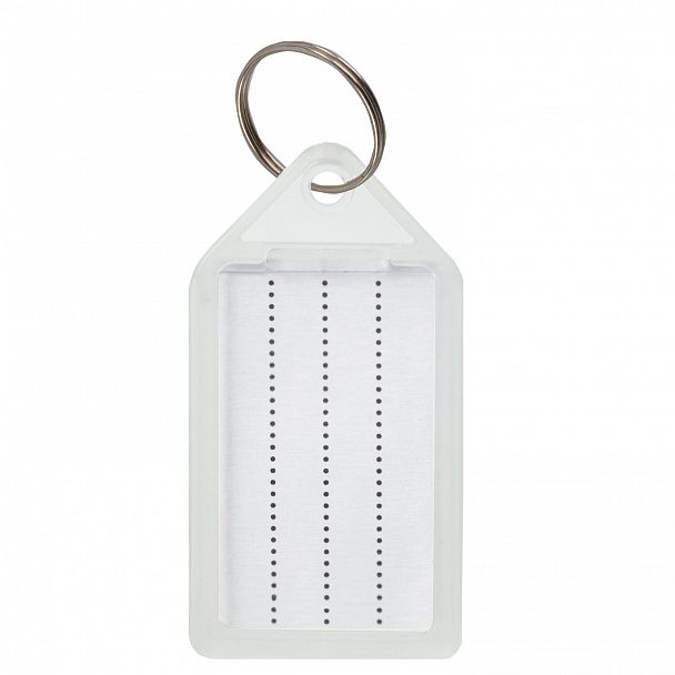 Бирки для ключей КОМПЛЕКТ 20 ШТ., длина 55 мм, инфо-окно 39х22 мм, ПРОЗРАЧНЫЕ, BRAUBERG, 237496, 95 - Вид 4