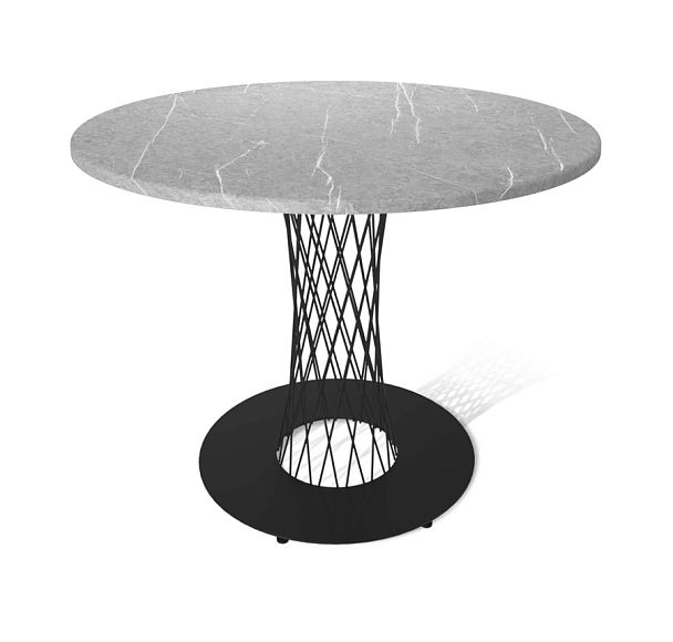 Стол Sheffilton SHT-TU3-1/TT 90 МДФ черный муар/серый мрамор - Вид 1