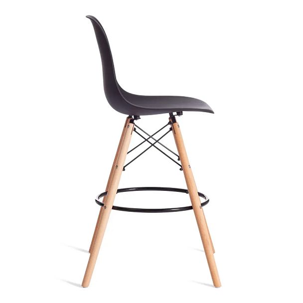 Стул барный Синди Бар Чаир/Cindy Bar Chair (мод.80-1)/1 шт. в упаковке, дерево бук/металл/пластик, Black (Черный) 3010/ натуральный - Вид 2