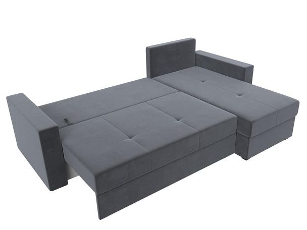 Диван угловой Верона Лайт угол правый (полностью велюр серый) - Вид 8