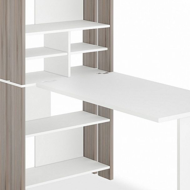 Стол компьютерный Домино Лайт СТЛ-ОВХ+С120Прям без тумбы Белый/Нельсон - Вид 3