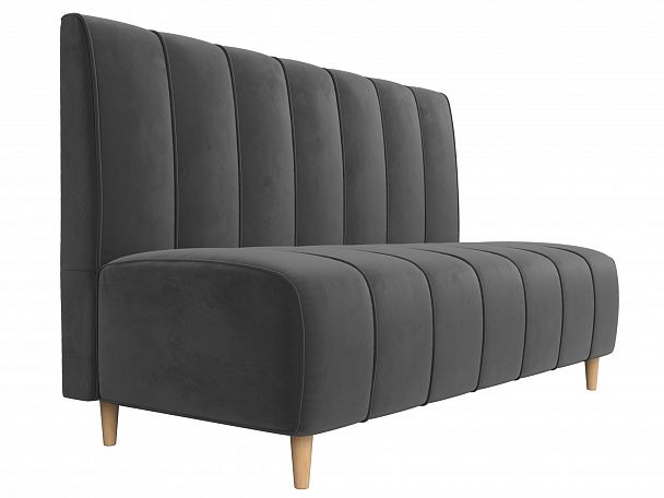 Прямой диван Ральф (полностью велюр серый) - Вид 3