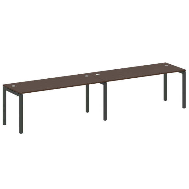 Metal System Quattro Р. ст. на 2 раб. места на П-образном м/к 50БП.СМ-2.5 Венге/Антрацит металл 3600*720*750 - Вид 1