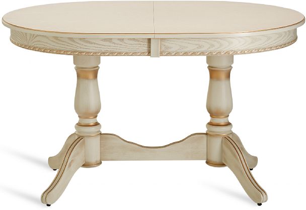 Стол деревянный раздвижной Барэнт 130(170)х90х76 Слоновая кость с золотой патиной - Вид 2