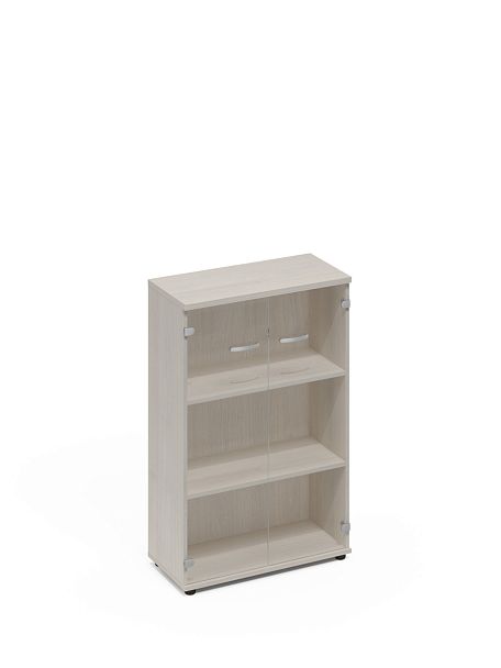 Шкаф средний со стеклом A4 А4 9366 БП дуб шамони - Вид 1