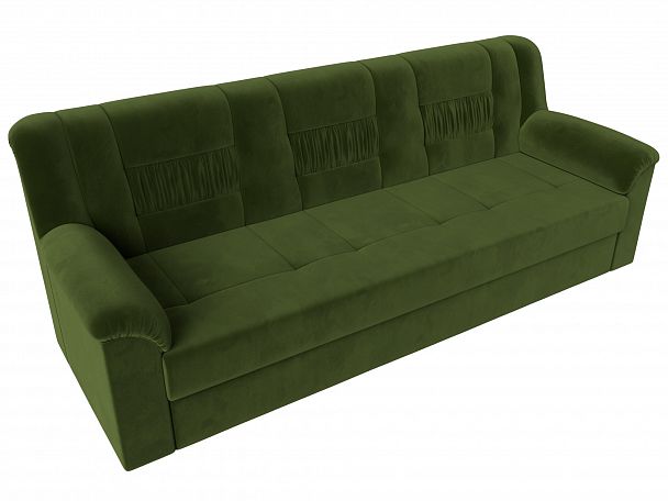 Прямой диван Карелия (полностью микровельвет зеленый) - Вид 5
