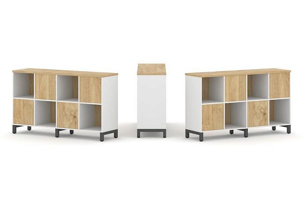 Style Project Набор стеллажа 2-х сторон., 2 яр. SN.NSD-241 Белый/Тиквуд Светлый/Металл Антрацит 1488 - Вид 1