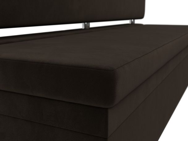 Кухонный прямой диван Стайл (полностью микровельвет коричневый) - Вид 4