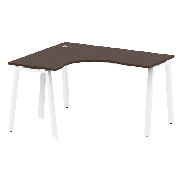 Metal System Стол криволинейный левый на А-образном м/к БА.СА-3 (L) Венге/Белый металл 1400*1200*750 - Вид 1