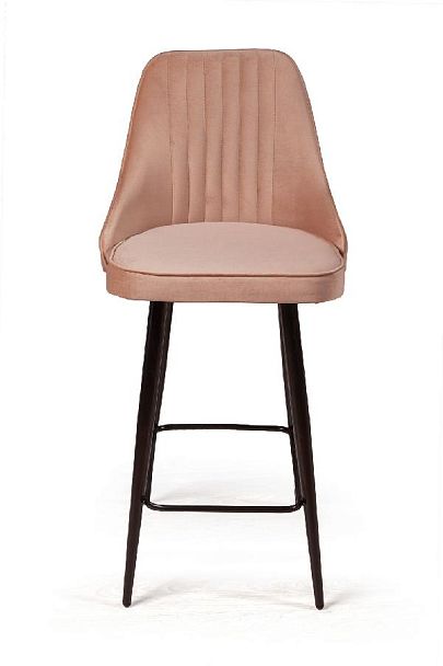 Стул полубарный Berg, бархат бежевый 5/ чёрный конус - Вид 2