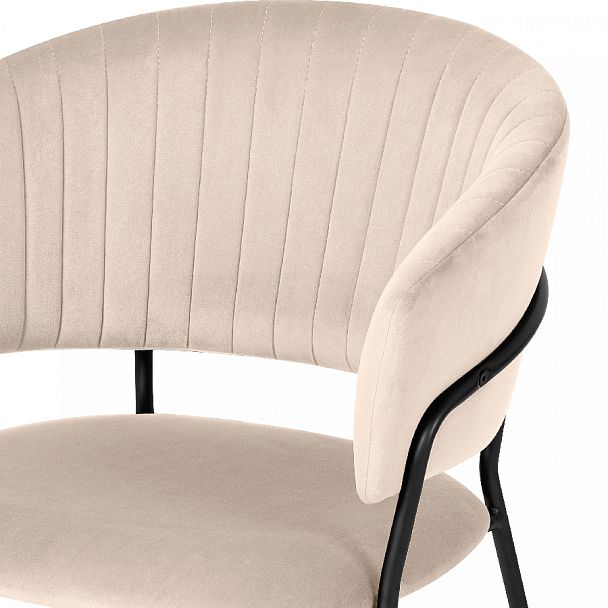 Комплект кухонных стульев Даксон кремовый велюр/черный, 4 шт. - Вид 6