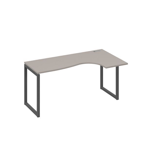 Стол эргономичный правый "Классика" на металлокаркасе QUATTRO A4 А4 Б4 036 БП мокко премиум / металлокаркас антрацит - Вид 1