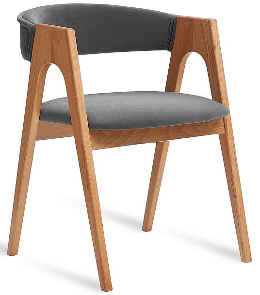 Стул деревянный Кайто Бук натуральный/Серый - Вид 2