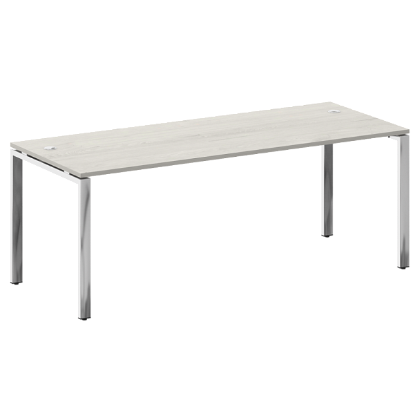 Metal System Direct Стол рабочий руководителя на П-обр. м/к БП.СРР-6.8 Дуб наварра/Нерж. сталь 2000*800*750 - Вид 1